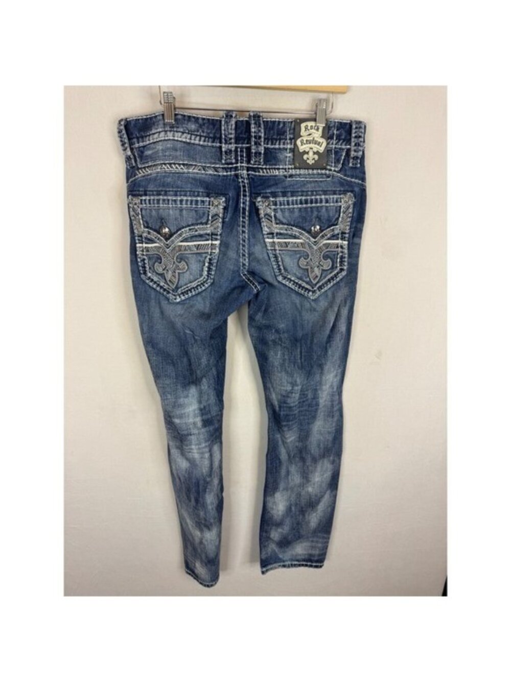 Rock Revival Daly Alt Straight Mens Jeans Size 33X34 Blue Denim PR1568A400 - Picture 2 of 12